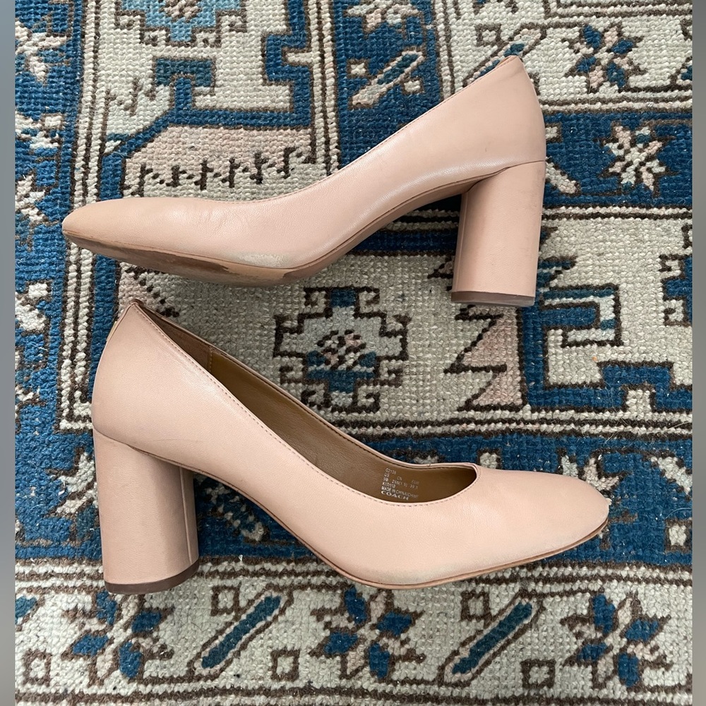 COACH nude block heels